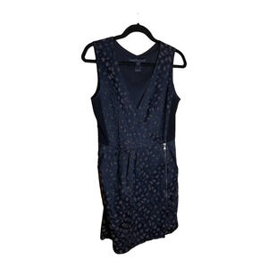 Marc by Marc Jacobs Navy, Black and Tan Brocade Leopard Dress Size 8